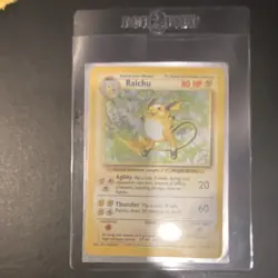 Pokemon TCG Base Set Raichu Holo Rare 14/102 80 HP English Card 1999 - Image 1