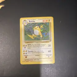 Pokemon TCG Base Set Raichu Holo Rare 14/102 80 HP English Card 1999 - Image 3