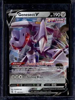 Genesect V - 185/264 / Holo Rare V Fusion Strike 2021 (NM) / Pokemon TCG - Image 1