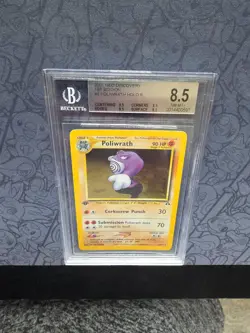 Pokemon: Poliwrath 1st Edition #9/75 Neo Discovery Holo Rare 2001 - Beckett 8.5 - Image 4