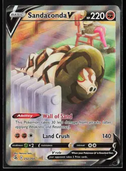 Sandaconda V (Alternate Full Art) 252/264 SWSH08: Fusion Strike Pokemon TCG NM - Image 1