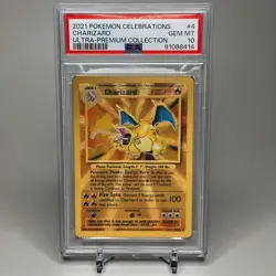 2021 Pokemon Celebrations Ultra Premium Collection UPC #4 Charizard Metal PSA 10 - Image 1