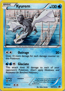Kyurem 43/113 Holo Rare Legendary Treasures Pokemon NM - Image 1