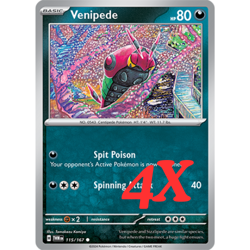 4X Pokemon TCG Venipede 115/167 Twilight Masquerade Regular Card 2024 English NM - Image 1