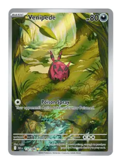 Venipede Illustration Rare 132/086 Black Bolt Pokemon Pokemon Card NM - Image 1