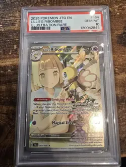 PSA 10 Lillie's Ribombee 164/159 Pokemon Journey Together Illustration Rare - Image 1