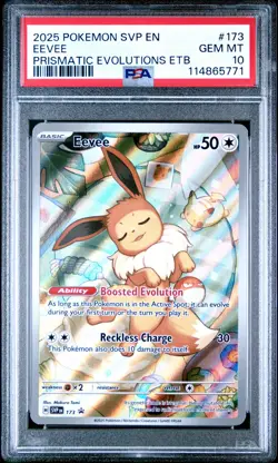 2025 POKEMON SVP EN-SV BLACK STAR PROMO #173 EEVEE PSA 10 - Image 1