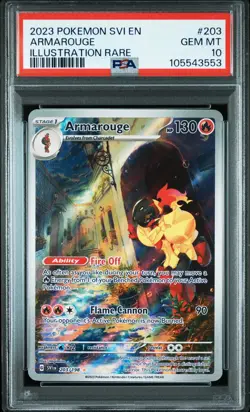 2023 POKEMON SVI EN-SCARLET & VIOLET ILLUSTRATION RARE #203 ARMAROUGE PSA 10 - Image 1