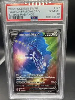 2022 POKEMON SWSH ASTRAL RADIANCE #177 FULL ART/ORIGIN FORME DIALGA V PSA 10 - Image 1