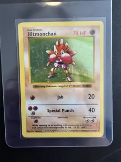 Pokemon Hitmonchan Base Set Shadowless Holo Rare 7/102 1999 70 HP Wizards - Image 1