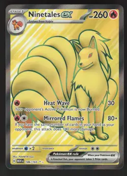 Ninetales ex 186/165 Pokemon TCG SV: Scarlet & Violet 151 NM - Image 1