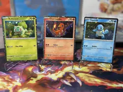 Bulbasaur Charmander Squirtle SVP 046 047 048 151 Promo Cosmo Holo Pokemon NM - Image 1