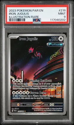 PSA 9 - Iron Jugulis 216/182 Illustration Rare - 2023 Pokemon Paradox Rift - Image 1