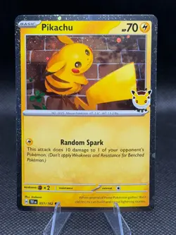 Pokemon Pikachu 2026 Pokemon Day Stamp - 051/162 - Promo Cosmos Holo - Image 1