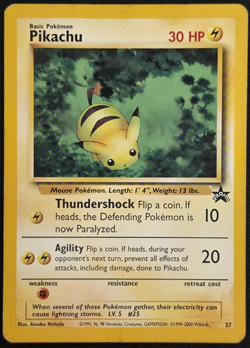 Pikachu 27 Black Star Promo Pokemon WOTC HP - Image 1