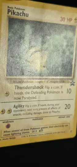 Pikachu 27 Black Star Promo Pokemon WOTC HP - Image 3
