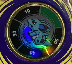 1999 Hasbro Pokemon Battling # 30 Nidorina Gold Coin Game Nintendo RARE - Image 2