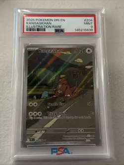 2025 POKEMON DRI EN-DESTINED RIVALS ILLUSTRATION RARE #204 KANGASKHAN PSA 9 - Image 1