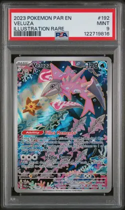 2023 POKEMON PAR EN-PARADOX RIFT ILLUSTRATION RARE #192 VELUZA PSA 9 - Image 1