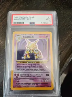 1999 Pokemon Game Alakazam Holo 1 /102 PSA 9 - Image 1