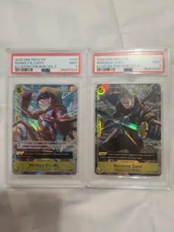 2025 One Piece Illustration Box Vol.3 Monkey D. Luffy and Roronoa Zoro PSA 9 - Image 1