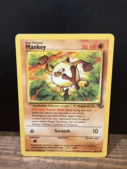 Pokemon Card - 1st Edition Mankey 55/64 Jungle - Image 1