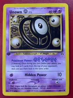Unown [O] 69/75 Neo Discovery Regular First Edition Pokemon Card - Image 1
