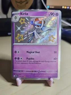 Kirlia Shiny Holo Rare Scarlet & Violet Paldean Fates Card 154/091 NM Condition - Image 1