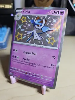 Kirlia Shiny Holo Rare Scarlet & Violet Paldean Fates Card 154/091 NM Condition - Image 3