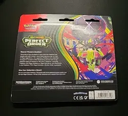 Pokemon Mega Evolution Perfect Order 3-Pack Blister Chikorita Promo Card New - Image 3