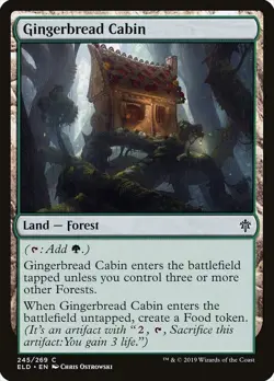 Gingerbread Cabin FOIL Throne of Eldraine NM Land Common MAGIC MTG CARD ABUGames - Image 1
