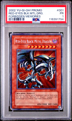 PSA 1 Red-Eyes Black Metal Dragon 2002 Forbidden Memories FMR-001 Secret YUGIOH - Image 1