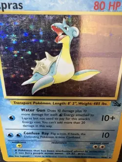 Lapras 10/62 Base Set Holo WOTC 1999 Vintage Pokemon Card MP Moderate Play - Image 2
