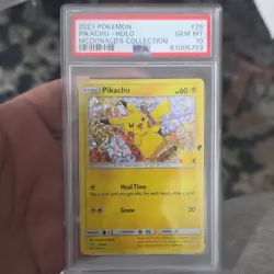 Pokemon Pikachu McDonald's 25th Anniversary Promo Holo PSA 10 025/025 2021 - Image 1