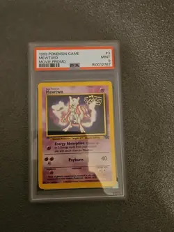 1999 POKEMON GAME MOVIE #3 MEWTWO MOVIE PROMO PSA 9 - Image 1