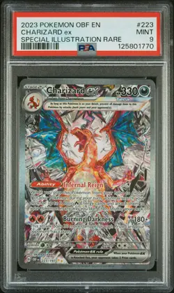 2023 POKEMON OBF EN-OBSIDIAN FLAMES SPECIAL ILLUSTRATION RARE CHARIZARD EX PSA 9 - Image 1