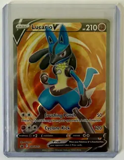 Lucario V Pokemon Sword & Shield SWSH213 Full Art Holo Black Star Promo NM - Image 3
