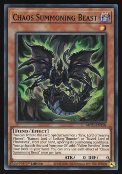 Chaos Summoning Beast - MP21-EN250 - Super Rare - 1st Edition Yugioh - Image 1