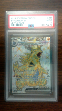 PSA 9 Tyranitar EX #211/197 Pokemon Obsidian Flames 2023 - Image 1