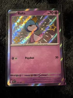 Ralts 153/091 Scarlet&Violet Paldean Fates Rare Shiny Holo Pokemon TCG - Image 1