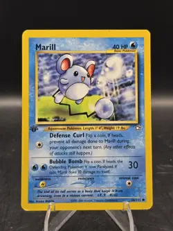 Pokemon TCG Marill 66/111 1st Edition Neo Genesis LP - Image 1