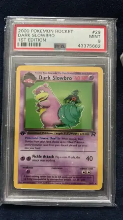 Pokemon 2000 Team Rocket Dark Slowbro Card 29/82 First Edition PSA 9 - Image 1