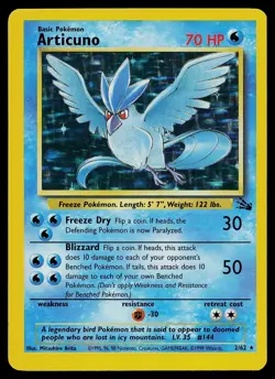 Pokemon Card - Articuno Fossil 2/62 Holo Rare - Image 1