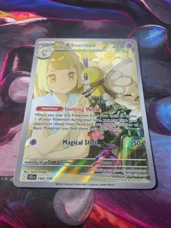🐝 Pokemon Card Lillie's Ribombee Journey Together IR NM 164/159 NM🐝 - Image 2
