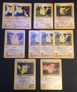 ✨ VINTAGE 1996 1999 2000 Pokemon 🐯 PIKACHU Lot of 10 Cards 🔥 - Image 2