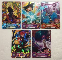 Lot of 5 Japanese Dragon Ball Super Dragonball Heroes TCG Promo Card Set - Image 1