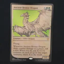 Ancient Bronze Dragon (Showcase) FOIL MTG Baldurs Gate Mythic 406 NM - Image 1