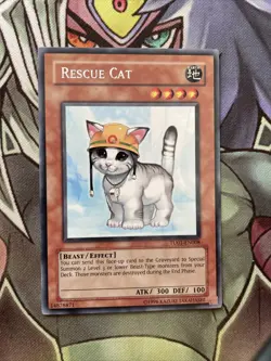 TU01-EN008 Rescue Cat Rare UNL Edition NM Yugioh Card - Image 1