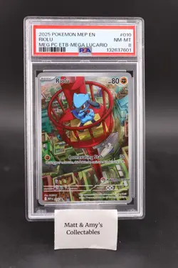 Riolu - 010 (Pokemon Center Exclusive) 010 Me: Mega Evolution Promo Holo PSA 8 - Image 1