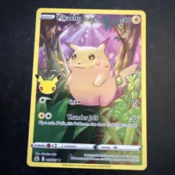 Pikachu 5/25 Pokemon Celebrations 25th Anniversary Base Set Full Art Card - Image 1